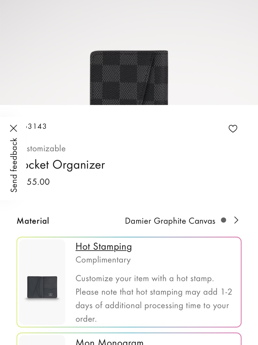 Genuine Louis Vuitton Black Damier Pocket Organizer - Picture 5 of 8